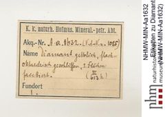 Etiketten zu Diamant (NHMW-MIN-Aa1632)